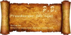 Pressburger Dániel névjegykártya